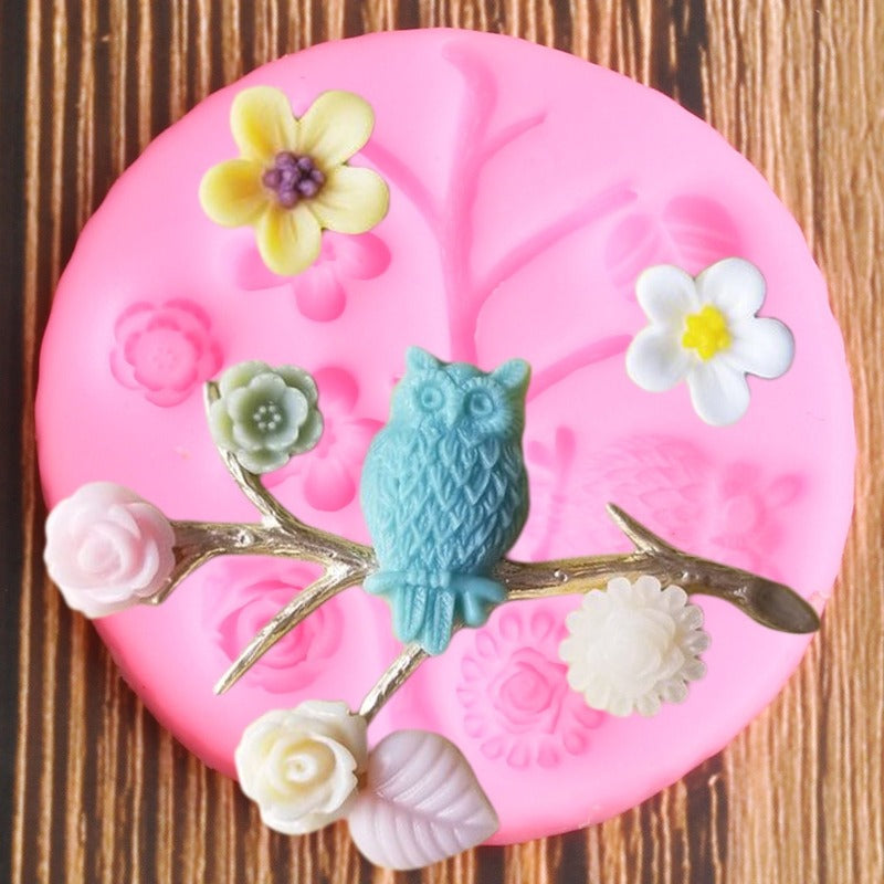 Owl & Flowers Silicone Mold