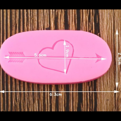 3D Heart Arrow Mold