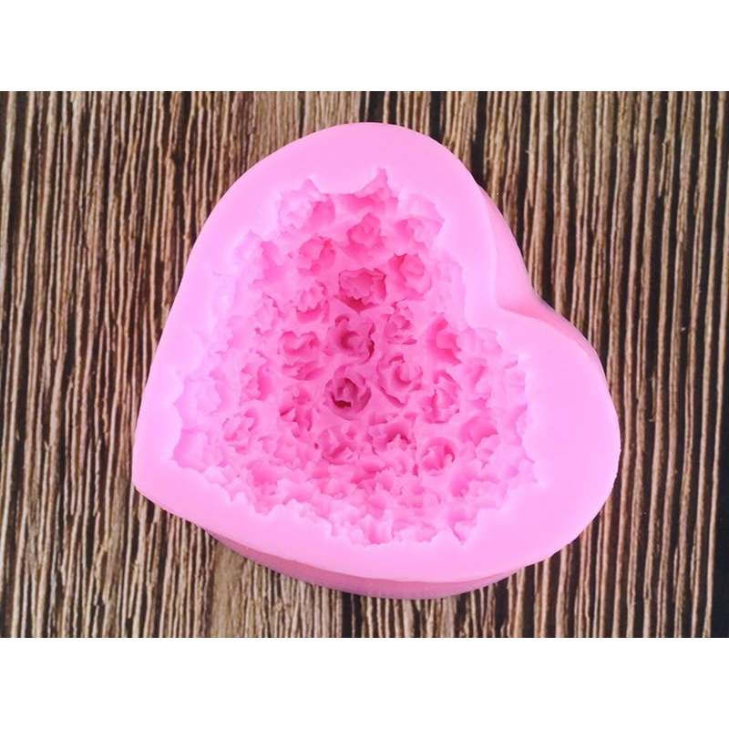 3D Heart Rose Mold