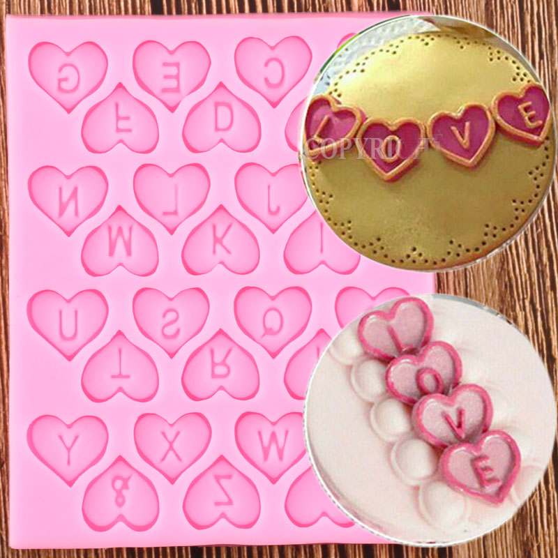 3D Heart Letters Mold