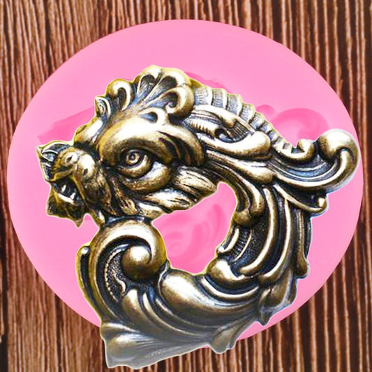 Baroque Scroll Relief Dragon Mold