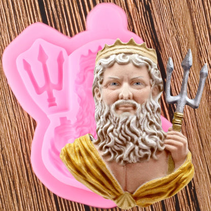 3D Cartoon Poseidon Fondant Mold