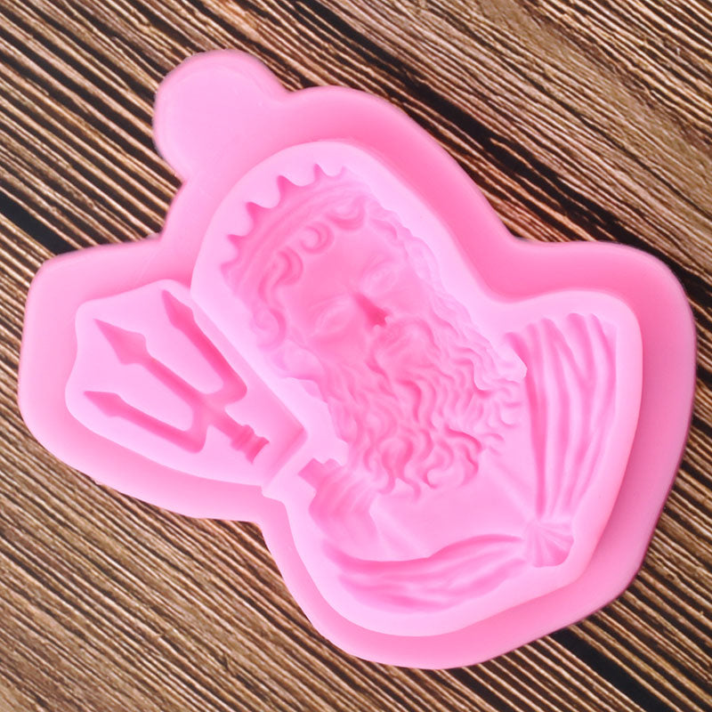 3D Cartoon Poseidon Fondant Mold