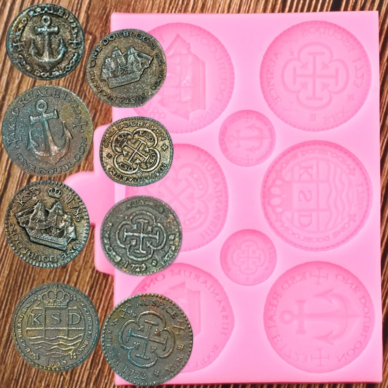 Vintage Treasure Coins Silicone Mold