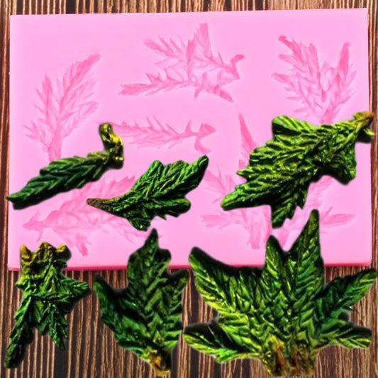 Forest Pine Branch Leaves Silicone Mold