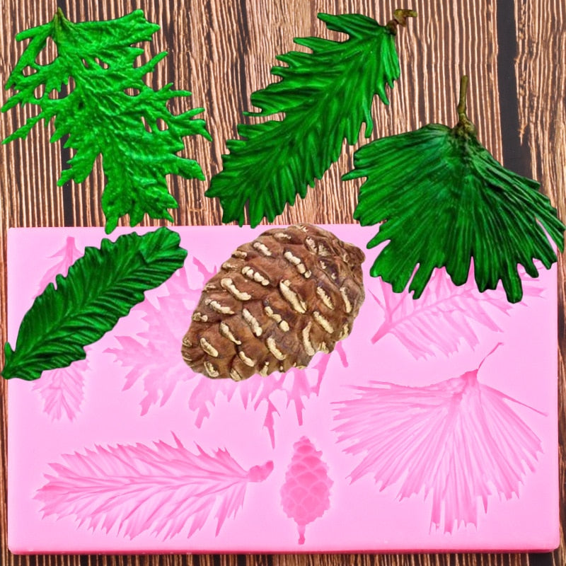 Forestry Pine Cones & Leaves Silicone Mold