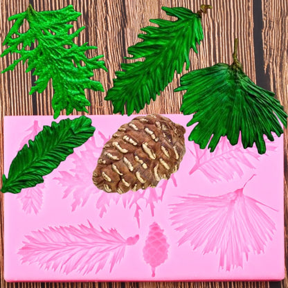 Forestry Pine Cones & Leaves Silicone Mold