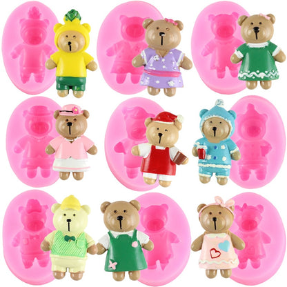 3D Cartoon Bear Molds