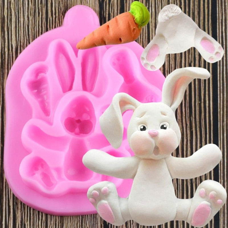 3D Easter Bunny Silicone Mold