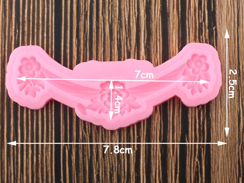 Flower Ribbon Border Silicone Mold