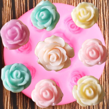 Large & Small Roses Silicone Molds