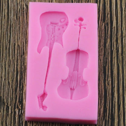 3D Dual Violin Cake Mold