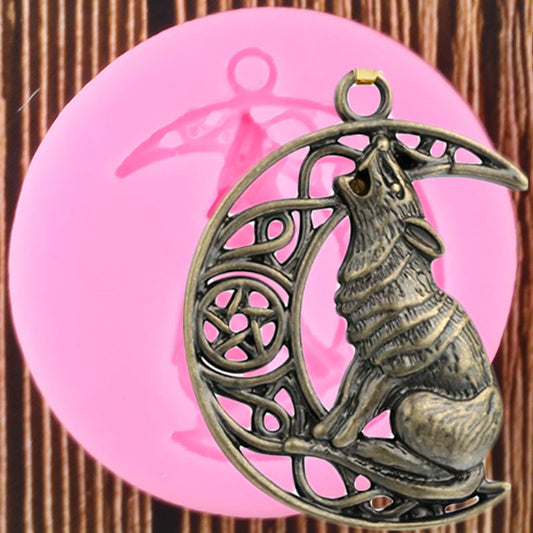 Wolf Crescent Moon Silicone Mold