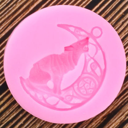 Wolf Crescent Moon Silicone Mold