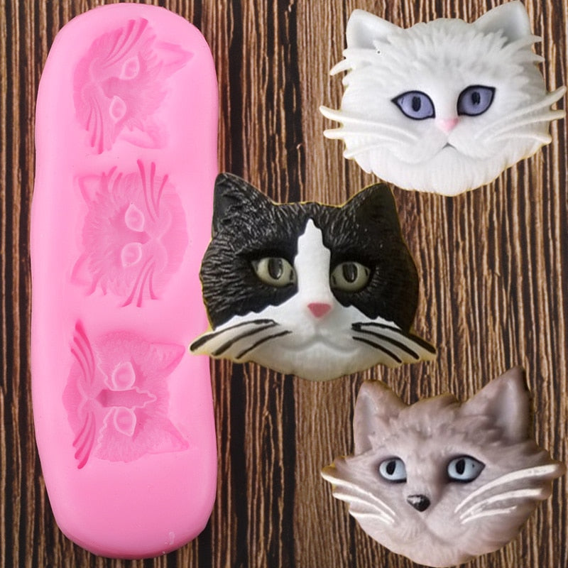 Adorable Cat Trio Silicone Mold