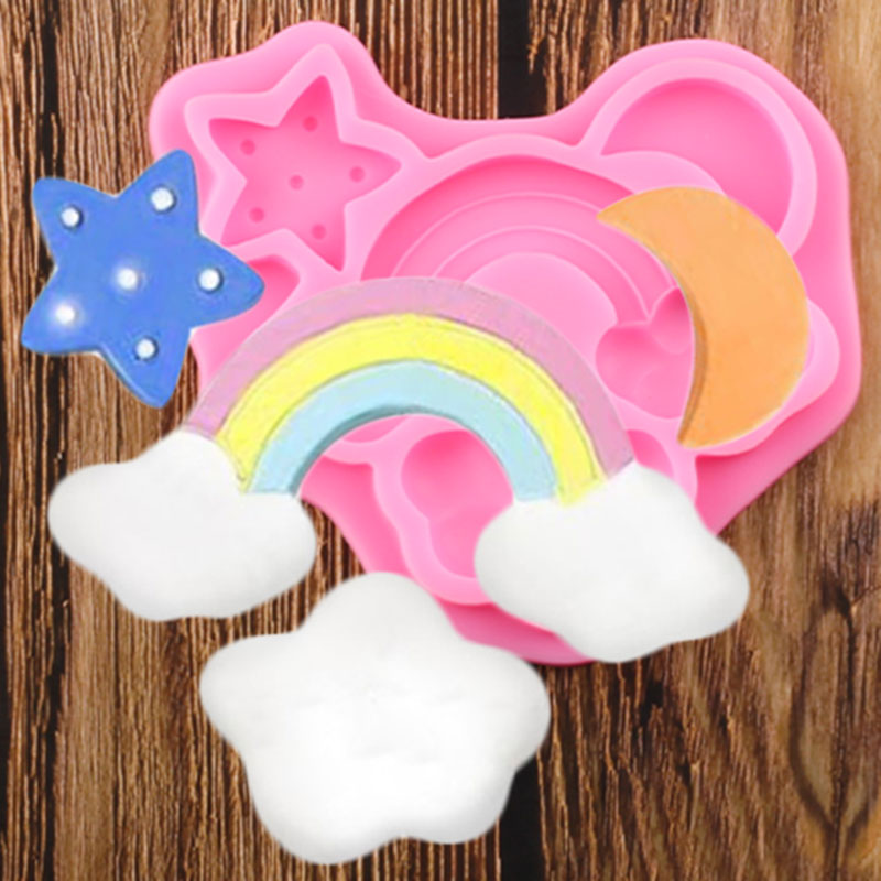 Rainbow, Cloud, Stars, and Moon Silicone Mold