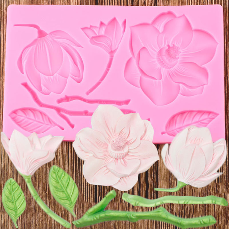 Camellia Flower Leaves Mold