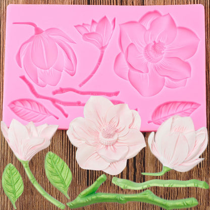 Camellia Flower Leaves Mold