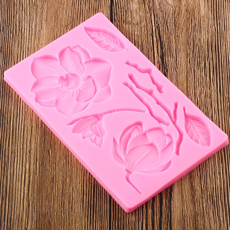 Camellia Flower Leaves Mold