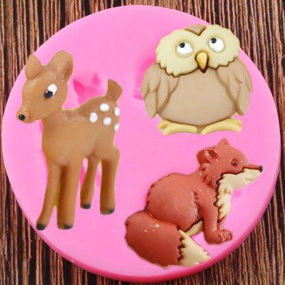 Owl Fox Deer Trio Silicone Mold Set