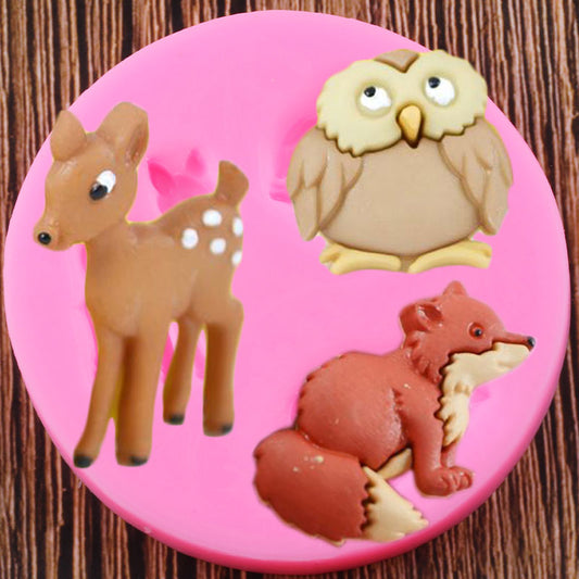 Owl Fox Deer Trio Silicone Mold Set