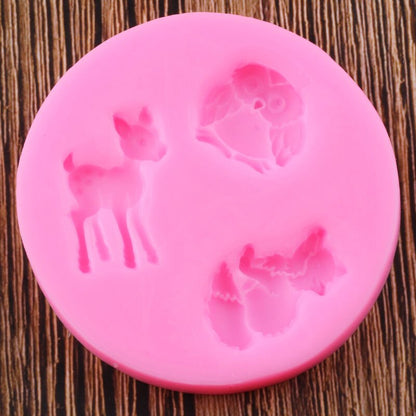 Owl Fox Deer Trio Silicone Mold Set