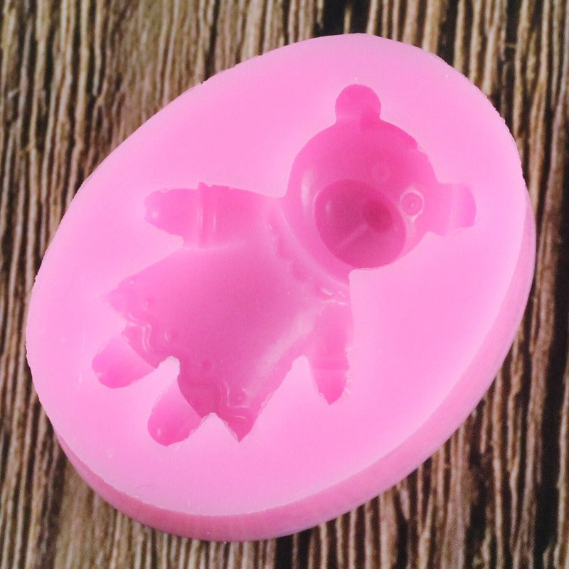 3D Cute Bear in a Dress Mold