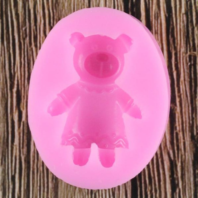 3D Cute Bear in a Dress Mold