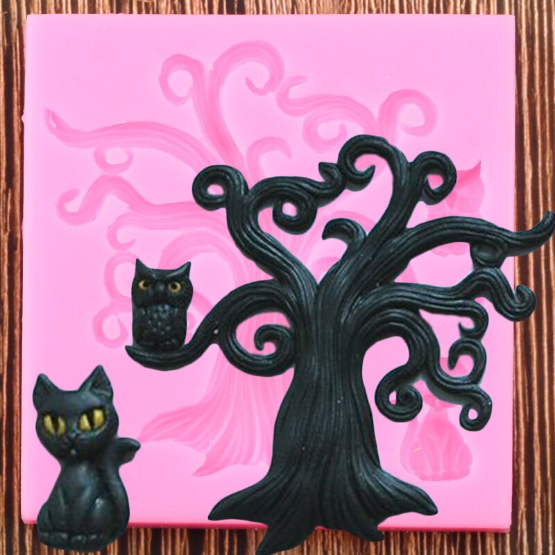 Ominous 'Owl in a Tree' Scenery Silicone Mold