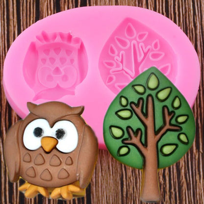 Cartoon Owl and Tree Silicone Mold