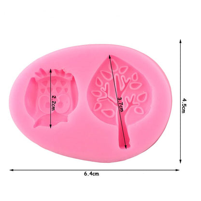 Cartoon Owl and Tree Silicone Mold