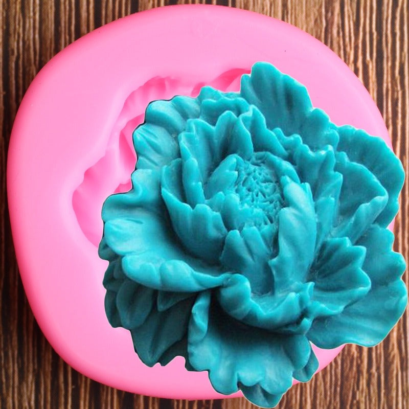 Exotic Blooming Peony Flower Petals Silicone Mold