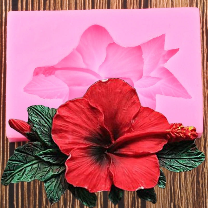 3D Hibiscus Rose Flower Mold