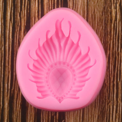 Color-Filled Peacock Feather Silicone Mold