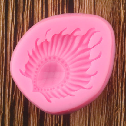 Color-Filled Peacock Feather Silicone Mold