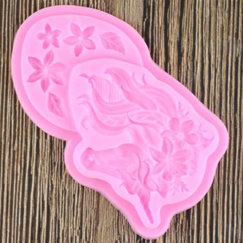 Floral Unicorn Head Mold