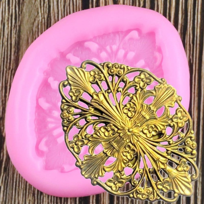 Abstract Flourish Floral Medallion Silicone Mold