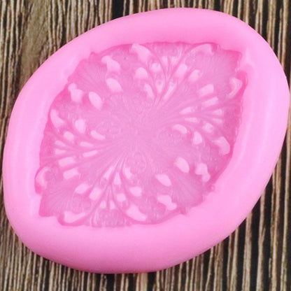 Abstract Flourish Floral Medallion Silicone Mold