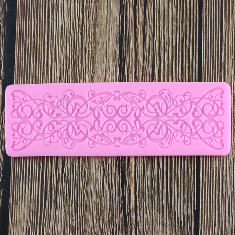 Abstract Lace Flower Border Silicone Mold